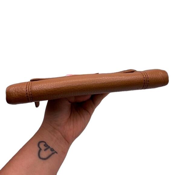 FOSSIL Emma Saddle Brown Soft Pebble Genuine Leather Bi-fold Wallet Clutch - Picture 4 of 10